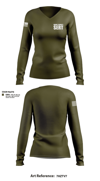 Womens Long Sleeve Vneck Shirt, Henry County SERT, Police, Teamtime, Team time, sublimation, custom sports apparel, team uniforms, spirit wear, spiritwear, sports uniforms, custom shirts, team store, custom team store, fundraiser sports, apparel fundraiser