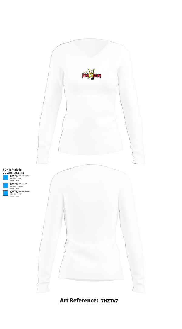 Womens Long Sleeve Vneck Shirt, Utah Glory Soccer Club, Men's Soccer, Teamtime, Team time, sublimation, custom sports apparel, team uniforms, spirit wear, spiritwear, sports uniforms, custom shirts, team store, custom team store, fundraiser sports, apparel fundraiser