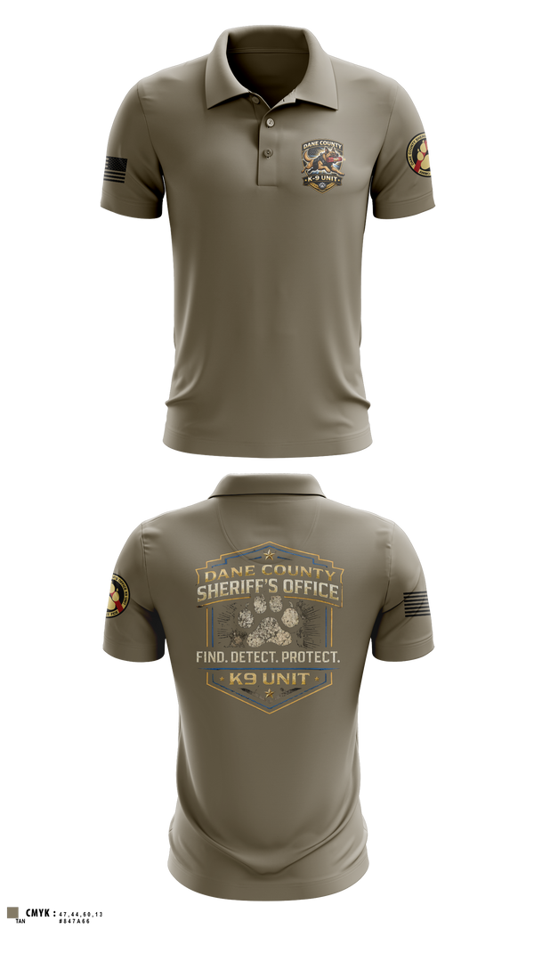 Short Sleeve Performance Polo, Dane County K9, Police, Teamtime, Team time, sublimation, custom sports apparel, team uniforms, spirit wear, spiritwear, sports uniforms, custom shirts, team store, custom team store, fundraiser sports, apparel fundraiser