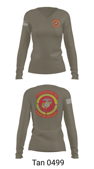 Womens Long Sleeve Vneck Shirt, Det ‘A’ 2nd FSSG, , Teamtime, Team time, sublimation, custom sports apparel, team uniforms, spirit wear, spiritwear, sports uniforms, custom shirts, team store, custom team store, fundraiser sports, apparel fundraiser