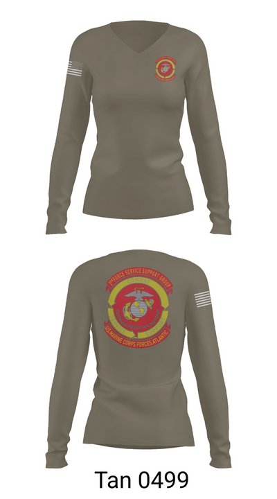 Det ‘A’ 2nd FSSG 3406269 Women's Long Sleeve V-neck Shirt - 77