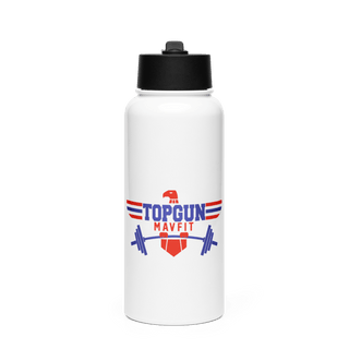 Top Gun 24117111 Stainless Steel Water Bottle with a Straw Lid