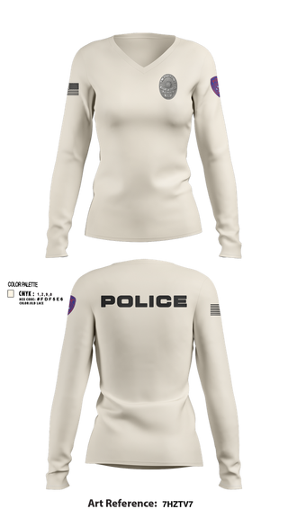 Womens Long Sleeve Vneck Shirt, Dilley Police Department, , Teamtime, Team time, sublimation, custom sports apparel, team uniforms, spirit wear, spiritwear, sports uniforms, custom shirts, team store, custom team store, fundraiser sports, apparel fundraiser