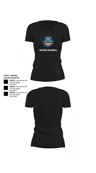 Womens Short Sleeve Vneck Shirt, Skyline Car Rental, Men's Basketball, Teamtime, Team time, sublimation, custom sports apparel, team uniforms, spirit wear, spiritwear, sports uniforms, custom shirts, team store, custom team store, fundraiser sports, apparel fundraiser