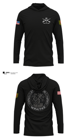 Long Sleeve Hooded Sun Shirt, 2nd PLT, C co, 1-63 AR BN, Army, Teamtime, Team time, sublimation, custom sports apparel, team uniforms, spirit wear, spiritwear, sports uniforms, custom shirts, team store, custom team store, fundraiser sports, apparel fundraiser