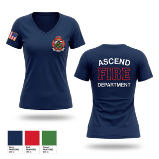 Womens Short Sleeve Vneck Shirt, Ascend Fire Department, Fire Department, Teamtime, Team time, sublimation, custom sports apparel, team uniforms, spirit wear, spiritwear, sports uniforms, custom shirts, team store, custom team store, fundraiser sports, apparel fundraiser