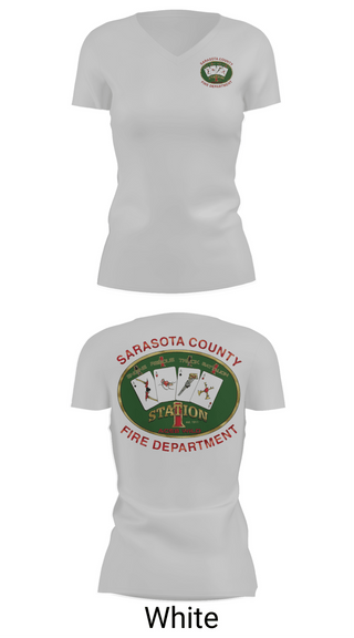 Womens Short Sleeve Vneck Shirt, Sarasota county fire dept sta 1, Fire Department, Teamtime, Team time, sublimation, custom sports apparel, team uniforms, spirit wear, spiritwear, sports uniforms, custom shirts, team store, custom team store, fundraiser sports, apparel fundraiser