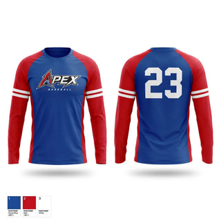 Long Sleeve Performance Shirt, Apex baseball, Baseball, Teamtime, Team time, sublimation, custom sports apparel, team uniforms, spirit wear, spiritwear, sports uniforms, custom shirts, team store, custom team store, fundraiser sports, apparel fundraiser