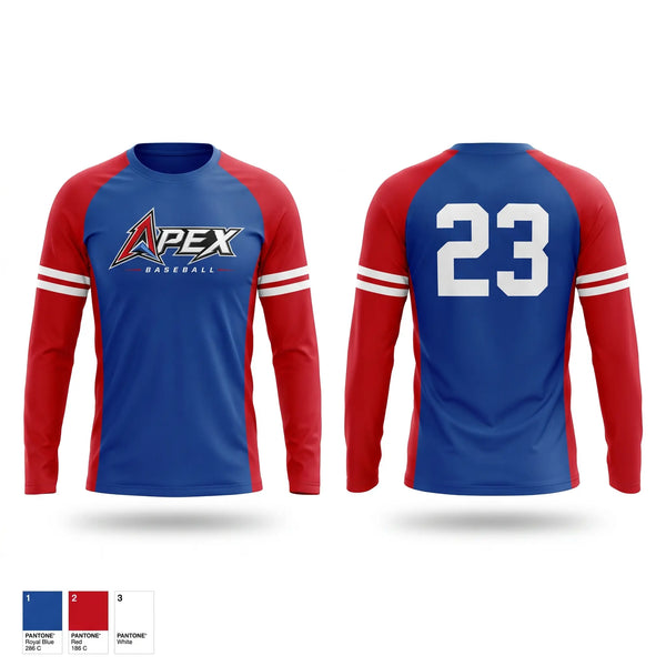 Long Sleeve Performance Shirt, Apex baseball, Baseball, Teamtime, Team time, sublimation, custom sports apparel, team uniforms, spirit wear, spiritwear, sports uniforms, custom shirts, team store, custom team store, fundraiser sports, apparel fundraiser