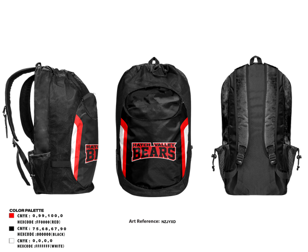 Gear Bag, Hatch Valley Bears, Men's Basketball, Teamtime, Team time, sublimation, custom sports apparel, team uniforms, spirit wear, spiritwear, sports uniforms, custom shirts, team store, custom team store, fundraiser sports, apparel fundraiser
