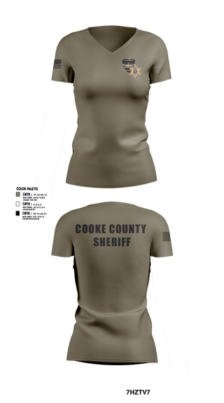 Womens Short Sleeve Vneck Shirt, Cooke County Sheriff’s Office, Police, Teamtime, Team time, sublimation, custom sports apparel, team uniforms, spirit wear, spiritwear, sports uniforms, custom shirts, team store, custom team store, fundraiser sports, apparel fundraiser