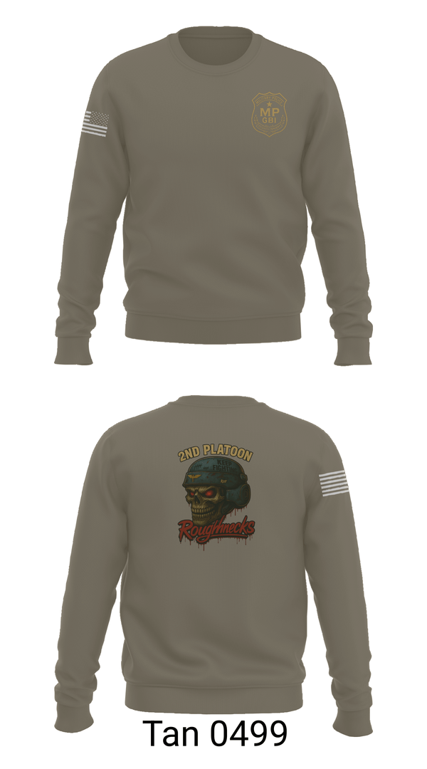 Crew Neck Sweatshirt, 2nd Platoon roughnecks 49th, Army, Teamtime, Team time, sublimation, custom sports apparel, team uniforms, spirit wear, spiritwear, sports uniforms, custom shirts, team store, custom team store, fundraiser sports, apparel fundraiser
