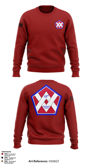 Crew Neck Sweatshirt, 55th Sustainment Brigade, , Teamtime, Team time, sublimation, custom sports apparel, team uniforms, spirit wear, spiritwear, sports uniforms, custom shirts, team store, custom team store, fundraiser sports, apparel fundraiser