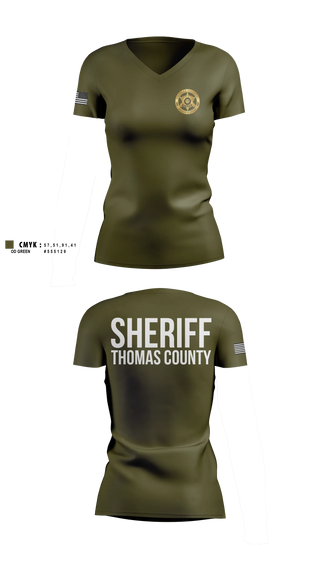 Womens Short Sleeve Vneck Shirt, Thomas county sheriff's office, Police, Teamtime, Team time, sublimation, custom sports apparel, team uniforms, spirit wear, spiritwear, sports uniforms, custom shirts, team store, custom team store, fundraiser sports, apparel fundraiser