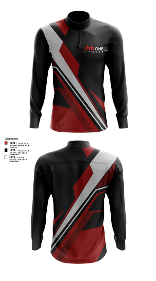 Quarter Zip Jacket, Levelonefitness, , Teamtime, Team time, sublimation, custom sports apparel, team uniforms, spirit wear, spiritwear, sports uniforms, custom shirts, team store, custom team store, fundraiser sports, apparel fundraiser
