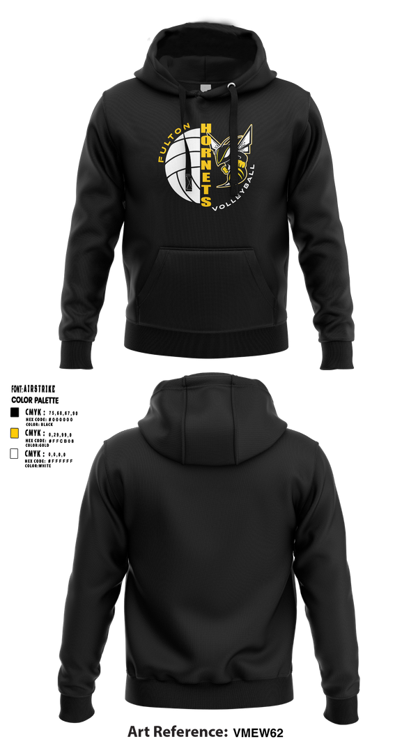 Hoodie, Fulton Hornets Volleyball, Women's Volleyball, Teamtime, Team time, sublimation, custom sports apparel, team uniforms, spirit wear, spiritwear, sports uniforms, custom shirts, team store, custom team store, fundraiser sports, apparel fundraiser