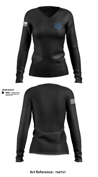 Womens Long Sleeve Vneck Shirt, LPD Drone Operations, Police, Teamtime, Team time, sublimation, custom sports apparel, team uniforms, spirit wear, spiritwear, sports uniforms, custom shirts, team store, custom team store, fundraiser sports, apparel fundraiser