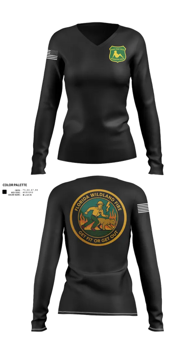 Florida 43193652 Women's Long Sleeve V-neck Shirt - 100