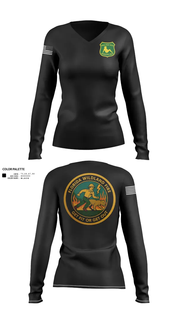 Womens Long Sleeve Vneck Shirt, Florida, , Teamtime, Team time, sublimation, custom sports apparel, team uniforms, spirit wear, spiritwear, sports uniforms, custom shirts, team store, custom team store, fundraiser sports, apparel fundraiser