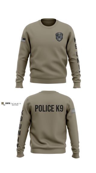 Crew Neck Sweatshirt, Roy Cit Police K9, Police, Teamtime, Team time, sublimation, custom sports apparel, team uniforms, spirit wear, spiritwear, sports uniforms, custom shirts, team store, custom team store, fundraiser sports, apparel fundraiser