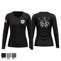 C CO 1-222 AVN REGT Women's Long Sleeve V-neck Shirt - 1