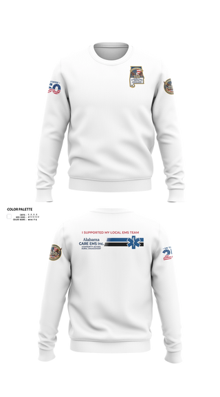 Crew Neck Sweatshirt, Alabama CARE EMS Inc., EMS/EMT, Teamtime, Team time, sublimation, custom sports apparel, team uniforms, spirit wear, spiritwear, sports uniforms, custom shirts, team store, custom team store, fundraiser sports, apparel fundraiser