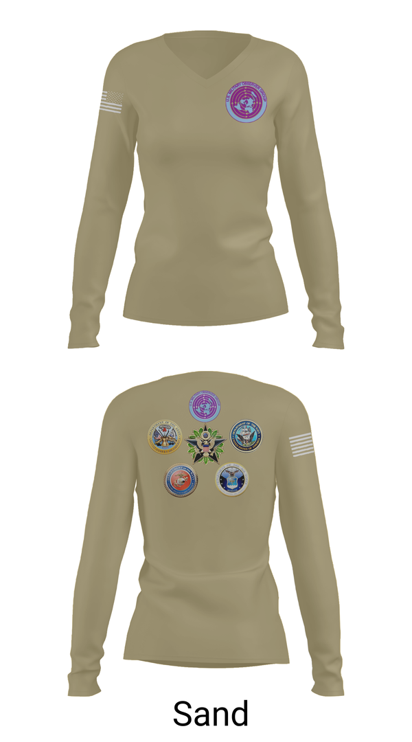 Womens Long Sleeve Vneck Shirt, USMOG, Army, Teamtime, Team time, sublimation, custom sports apparel, team uniforms, spirit wear, spiritwear, sports uniforms, custom shirts, team store, custom team store, fundraiser sports, apparel fundraiser