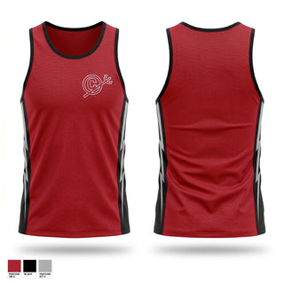 Mens Track Singlet, Clinton Red Devils, Track & Field, Teamtime, Team time, sublimation, custom sports apparel, team uniforms, spirit wear, spiritwear, sports uniforms, custom shirts, team store, custom team store, fundraiser sports, apparel fundraiser
