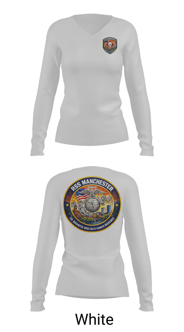 Womens Long Sleeve Vneck Shirt, RSS Manchester, Marines, Teamtime, Team time, sublimation, custom sports apparel, team uniforms, spirit wear, spiritwear, sports uniforms, custom shirts, team store, custom team store, fundraiser sports, apparel fundraiser