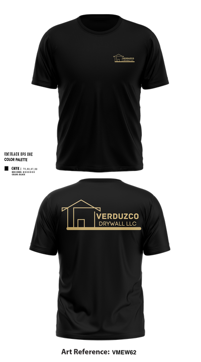 Verduzco Drywall 13130994 Short Sleeve Performance Shirt - 100
