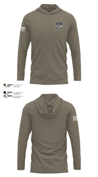 Long Sleeve hooded sunshirt, Bradenton Police Department SWAT, Police, Teamtime, Team time, sublimation, custom sports apparel, team uniforms, spirit wear, spiritwear, sports uniforms, custom shirts, team store, custom team store, fundraiser sports, apparel fundraiser