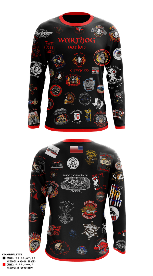Long Sleeve Performance Shirt, Warthogs, other, Teamtime, Team time, sublimation, custom sports apparel, team uniforms, spirit wear, spiritwear, sports uniforms, custom shirts, team store, custom team store, fundraiser sports, apparel fundraiser