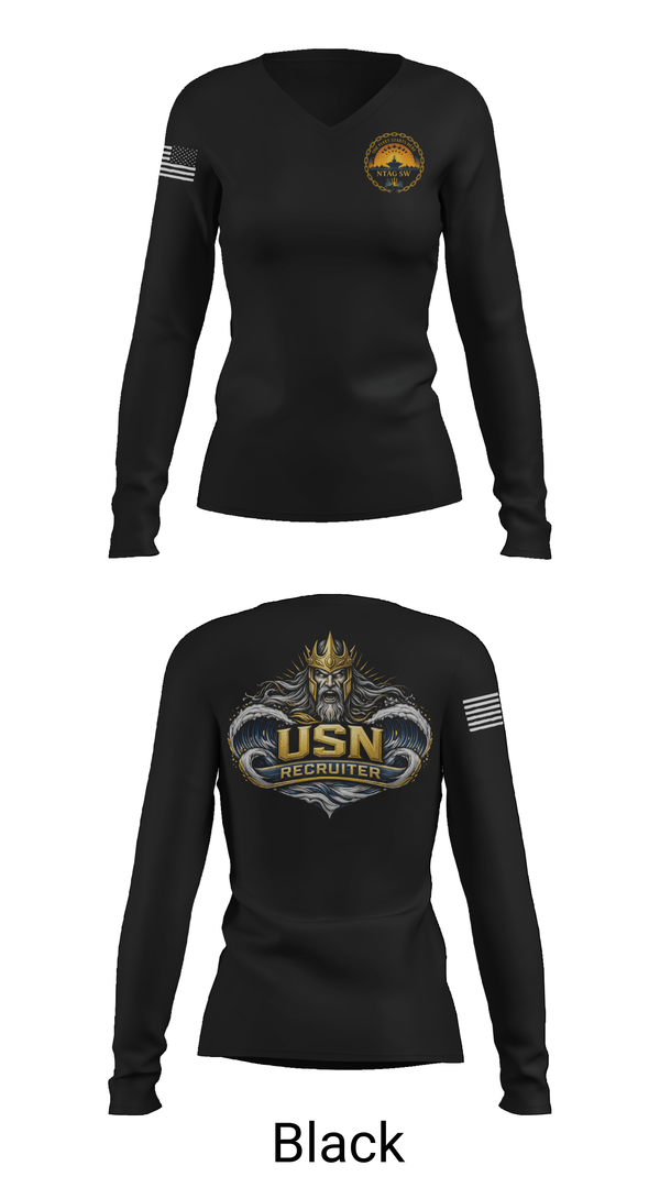 Womens Long Sleeve Vneck Shirt, NTAG SW, Navy, Teamtime, Team time, sublimation, custom sports apparel, team uniforms, spirit wear, spiritwear, sports uniforms, custom shirts, team store, custom team store, fundraiser sports, apparel fundraiser