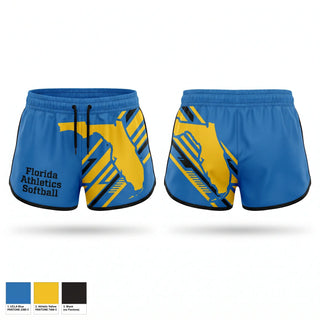 Womens Shorts, Florida Athletics Softball, Softball, Teamtime, Team time, sublimation, custom sports apparel, team uniforms, spirit wear, spiritwear, sports uniforms, custom shirts, team store, custom team store, fundraiser sports, apparel fundraiser