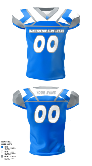 Football Jersey, Washington Blue Lions Football, , Teamtime, Team time, sublimation, custom sports apparel, team uniforms, spirit wear, spiritwear, sports uniforms, custom shirts, team store, custom team store, fundraiser sports, apparel fundraiser