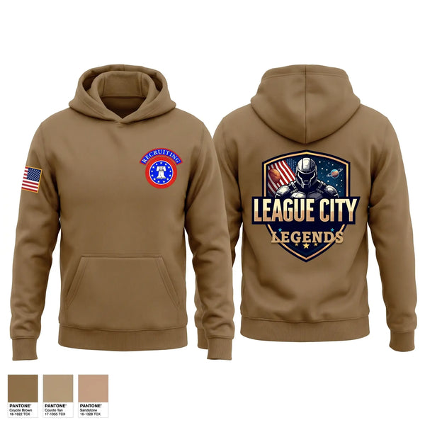 Hoodie, LEAGUE CITY RECRUITING, Army, Teamtime, Team time, sublimation, custom sports apparel, team uniforms, spirit wear, spiritwear, sports uniforms, custom shirts, team store, custom team store, fundraiser sports, apparel fundraiser