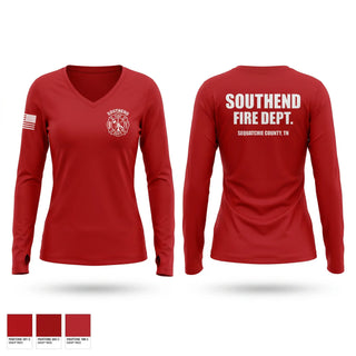 Womens Long Sleeve Vneck Shirt, SOUTHEND FIRE DEPARTMENT, Fire Department, Teamtime, Team time, sublimation, custom sports apparel, team uniforms, spirit wear, spiritwear, sports uniforms, custom shirts, team store, custom team store, fundraiser sports, apparel fundraiser