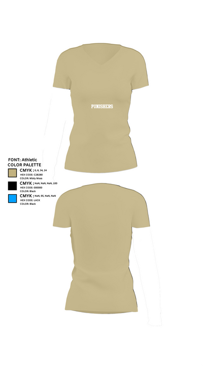 Punishers 39293861 Women's Short Sleeve V-neck Shirt - 80