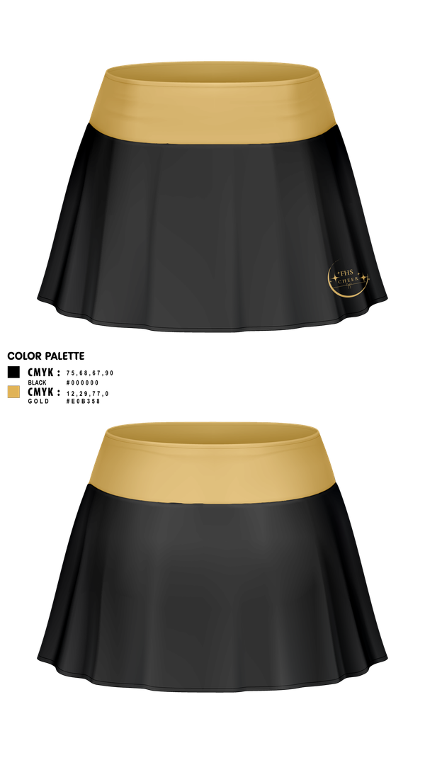 Skort, Fredericktown High School Cheerleading, Cheer, Teamtime, Team time, sublimation, custom sports apparel, team uniforms, spirit wear, spiritwear, sports uniforms, custom shirts, team store, custom team store, fundraiser sports, apparel fundraiser