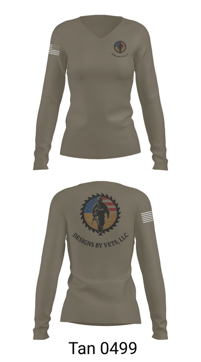 Designs By Vets 85600951 Women's Long Sleeve V-neck Shirt - 77