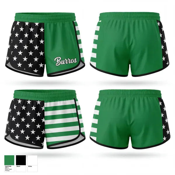 Womens Shorts, Burros, Baseball, Teamtime, Team time, sublimation, custom sports apparel, team uniforms, spirit wear, spiritwear, sports uniforms, custom shirts, team store, custom team store, fundraiser sports, apparel fundraiser