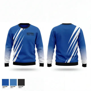 Crew Neck Sweatshirt, Midway Middle School, Cheer, Teamtime, Team time, sublimation, custom sports apparel, team uniforms, spirit wear, spiritwear, sports uniforms, custom shirts, team store, custom team store, fundraiser sports, apparel fundraiser