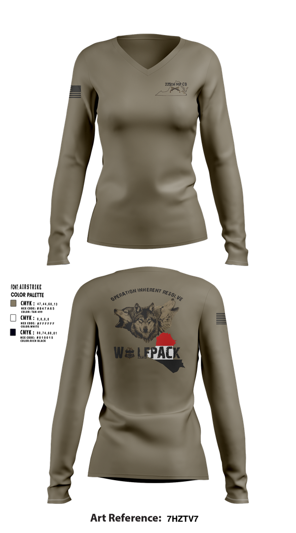 Womens Long Sleeve Vneck Shirt, 229th mp co, Army, Teamtime, Team time, sublimation, custom sports apparel, team uniforms, spirit wear, spiritwear, sports uniforms, custom shirts, team store, custom team store, fundraiser sports, apparel fundraiser