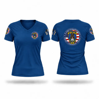 Womens Short Sleeve Vneck Shirt, St. Cloud Police K-9, Police, Teamtime, Team time, sublimation, custom sports apparel, team uniforms, spirit wear, spiritwear, sports uniforms, custom shirts, team store, custom team store, fundraiser sports, apparel fundraiser