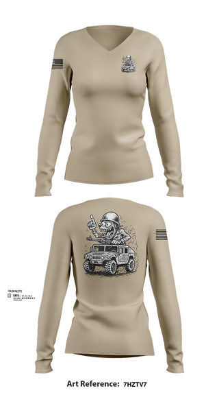Womens Long Sleeve Vneck Shirt, 278th JMTG-U Mayors Cell Mech., , Teamtime, Team time, sublimation, custom sports apparel, team uniforms, spirit wear, spiritwear, sports uniforms, custom shirts, team store, custom team store, fundraiser sports, apparel fundraiser