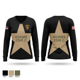 Womens Long Sleeve Vneck Shirt, Adams County Sheriff, Police, Teamtime, Team time, sublimation, custom sports apparel, team uniforms, spirit wear, spiritwear, sports uniforms, custom shirts, team store, custom team store, fundraiser sports, apparel fundraiser