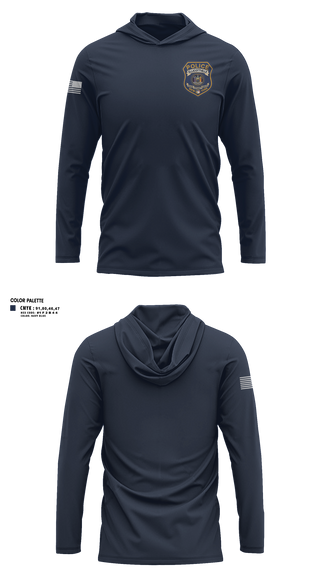 Long Sleeve Performance Shirt with hood, Ellicottville Police Department, Police, Teamtime, Team time, sublimation, custom sports apparel, team uniforms, spirit wear, spiritwear, sports uniforms, custom shirts, team store, custom team store, fundraiser sports, apparel fundraiser