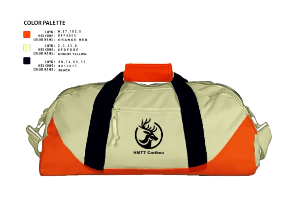 Duffle Bag, HMTT Caribou, Track & Field, Teamtime, Team time, sublimation, custom sports apparel, team uniforms, spirit wear, spiritwear, sports uniforms, custom shirts, team store, custom team store, fundraiser sports, apparel fundraiser