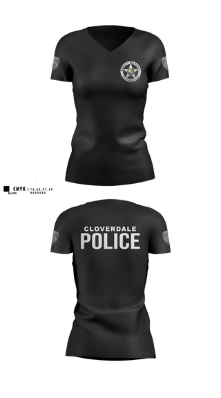 Womens Short Sleeve Vneck Shirt, Cloverdale police department, Police, Teamtime, Team time, sublimation, custom sports apparel, team uniforms, spirit wear, spiritwear, sports uniforms, custom shirts, team store, custom team store, fundraiser sports, apparel fundraiser