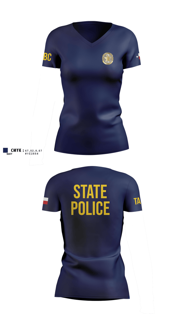 Womens Short Sleeve Vneck Shirt, Texas alcoholic beverage commission, Police, Teamtime, Team time, sublimation, custom sports apparel, team uniforms, spirit wear, spiritwear, sports uniforms, custom shirts, team store, custom team store, fundraiser sports, apparel fundraiser